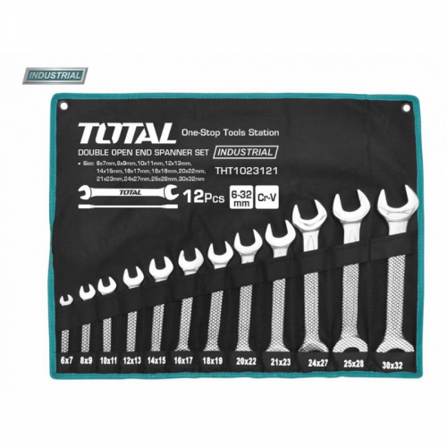 Trusa scule / 12 chei fixe TOTAL - 6-32mm (INDUSTRIAL)